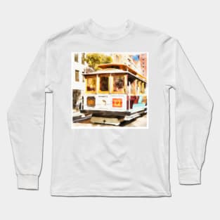 San Francisco Cable Car Watercolor Long Sleeve T-Shirt